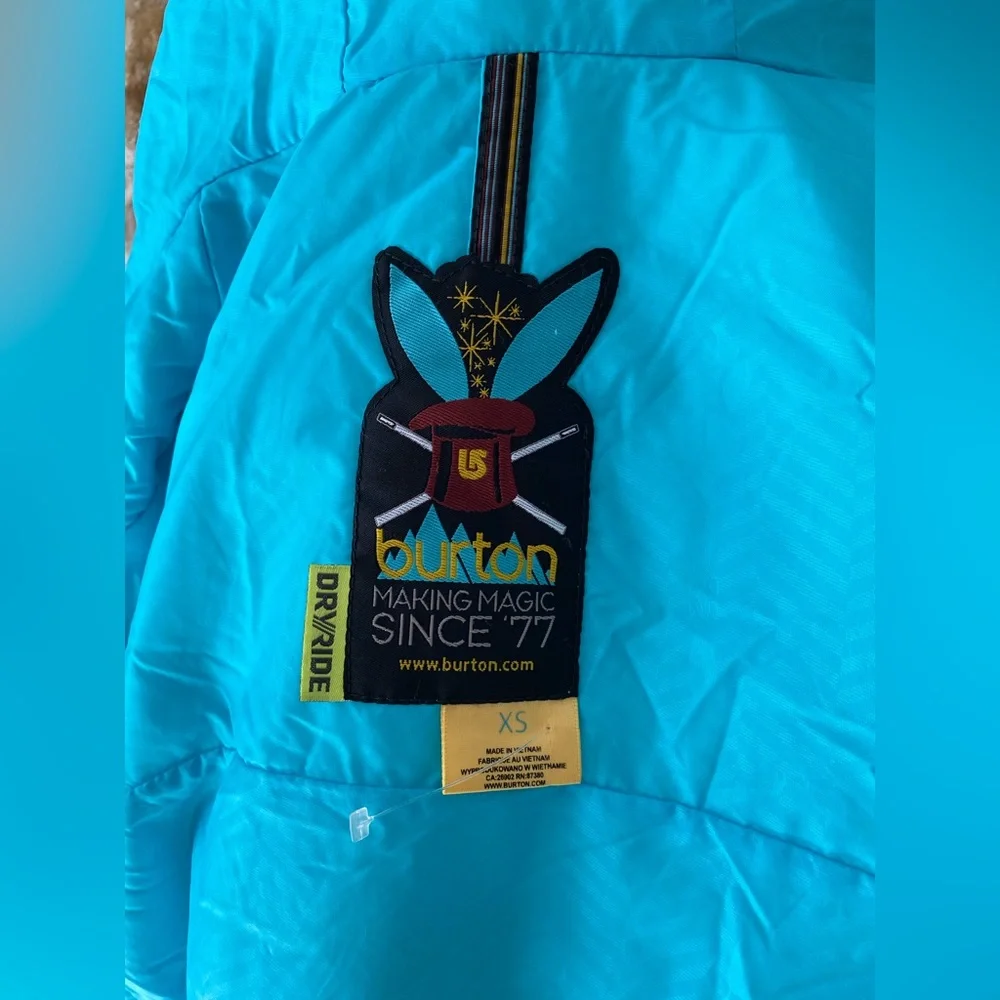 Burton snowboarding jacket black / teal size XS BNWOT - Picture 6 of 13